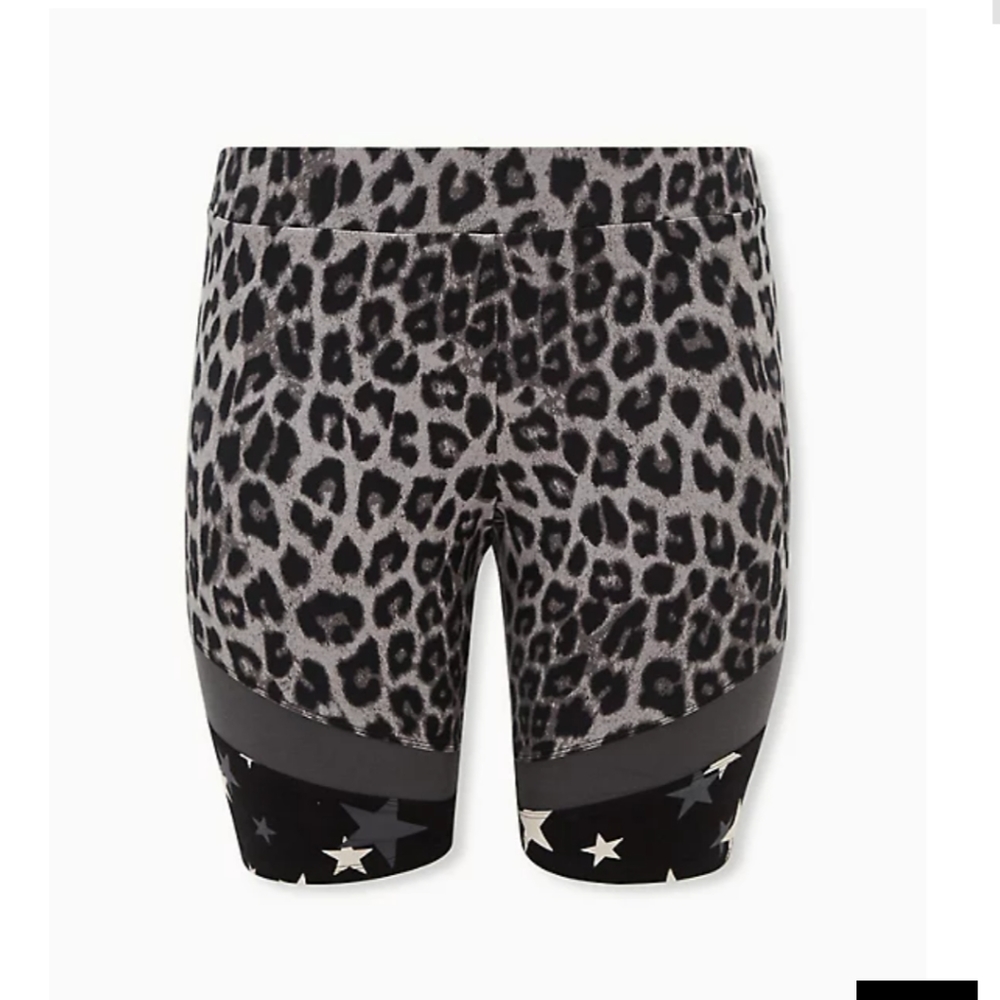 🆕GREY LEOPARD & STAR HEM BIKE SHORTS - Picture 5 of 5